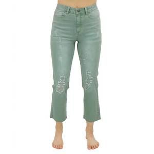 NEW GRACE AND LACE mel's favorite straight leg cropped denim jeans in distressed